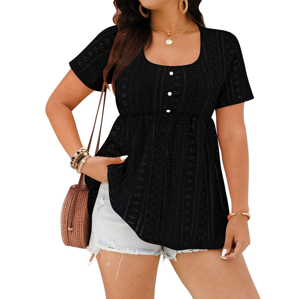 Large Size Womens Simple and Elegant T-shirt for Spring and Summer 2025 New Style Loose and Slimming Versatile Top