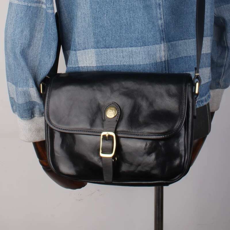 High Quality Genuine Leather Men Satchel Fashion Weekend Outdoor Daily Natural Real Cowhide Teens Shoulder Crossbody Bag