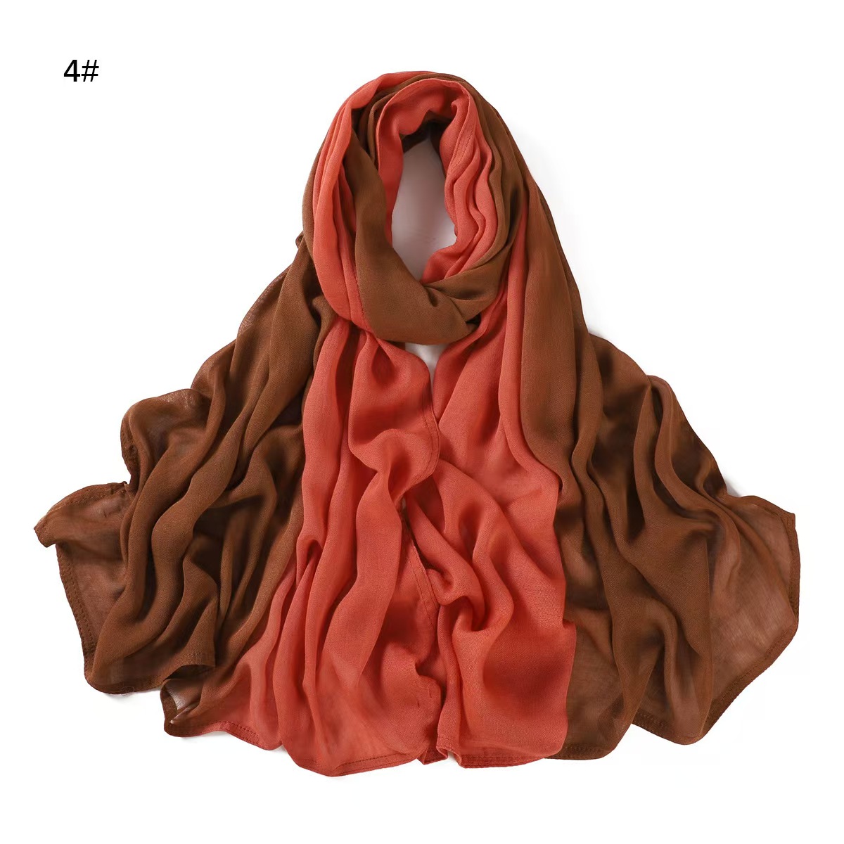 T726 Literary Retro Hand-painted Gradient Color Wide-brimmed Cotton Long Scarf Light Sunscreen Shawl Scarf Beach Towel Headband