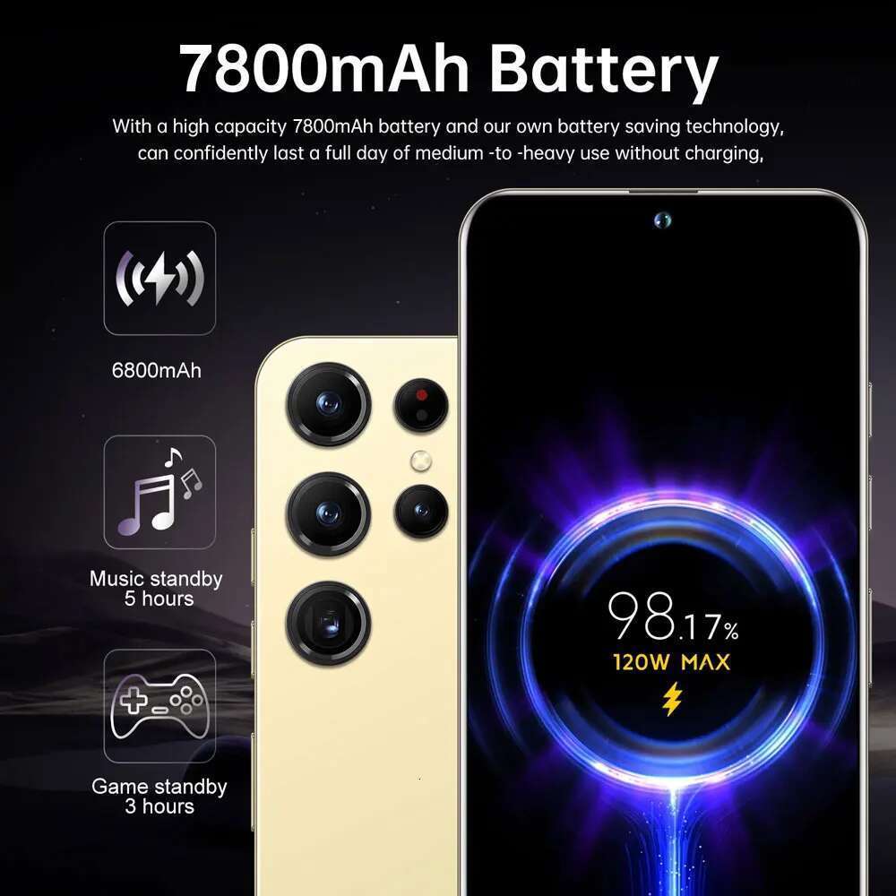 2025 Cellphones S24 Ultra Original 5G Smartphone 7.3Hd Android 14 Cell Phone 7800Mah Global Version Snapdragon 8 Gen 3 Mobile Phones