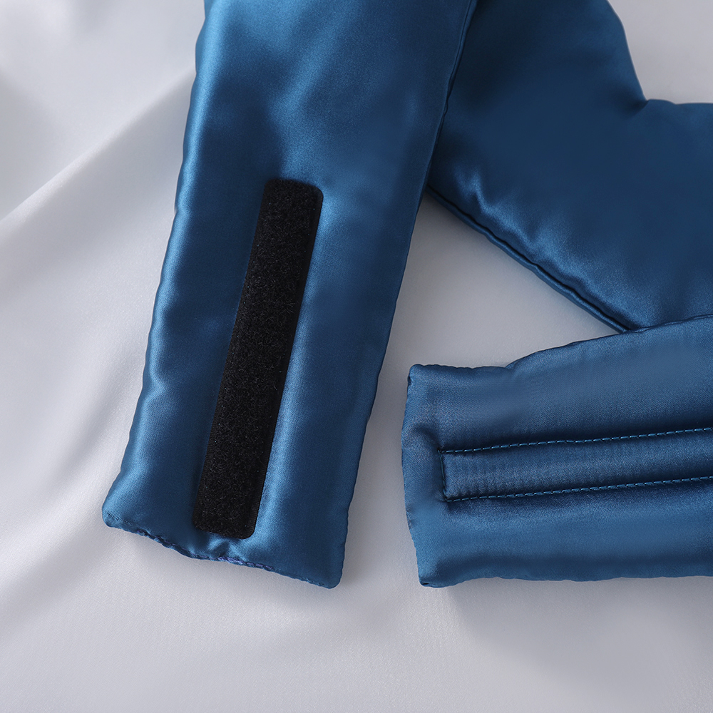 The faux silk eye mask is fully wrapped to block light. It is a large sleep eye mask that is portable, comfortable and breathable for home, nap, trave