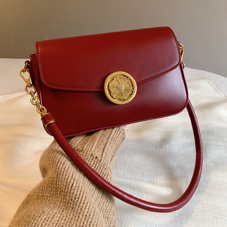 2025S Designer Palace Museum Culture Series Round Shadow Small Square Red Single Shoulder Women Underarm Crossbody Bag