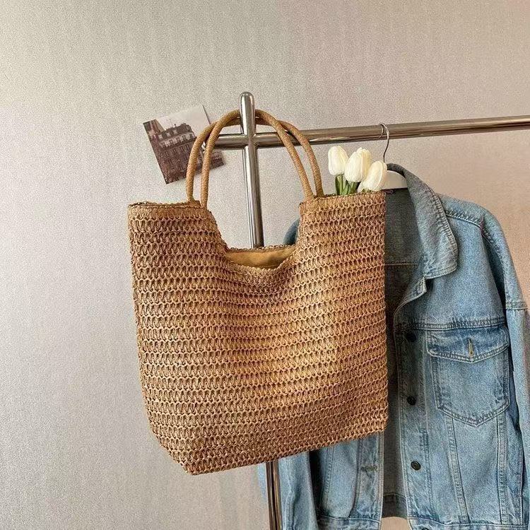 2025S designer new style summer fashion and western-style grass woven women large capacity tote beach shoulder crossbody bag