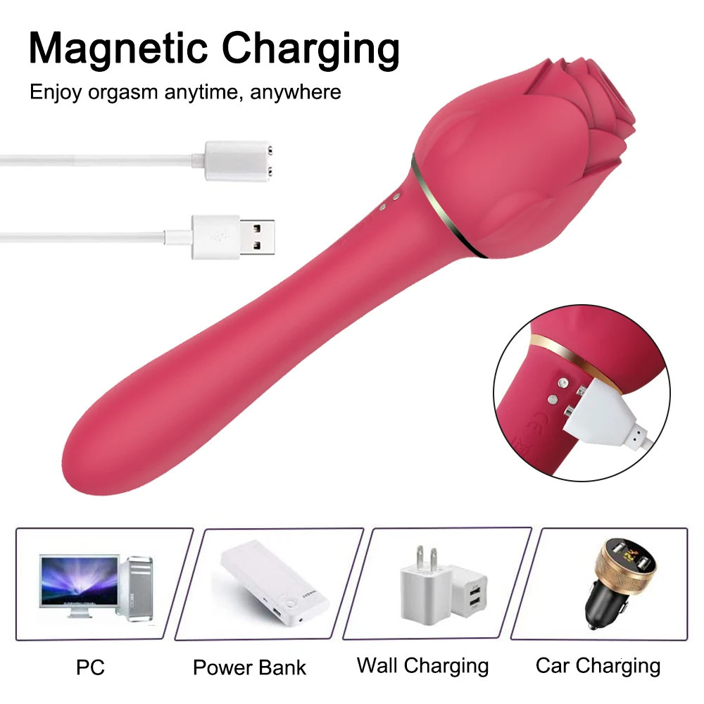 Sucking Rose-Vibrator Female Clitoris Sucker Vacuum Stimulator Vaginal Massagers Adults Goods Vibrating Sex Toy for Women 250515