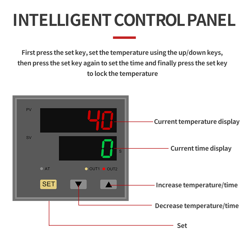 Semi-Automatic Heat Press Machine for T-Shirts - Size: 38x38 Inches