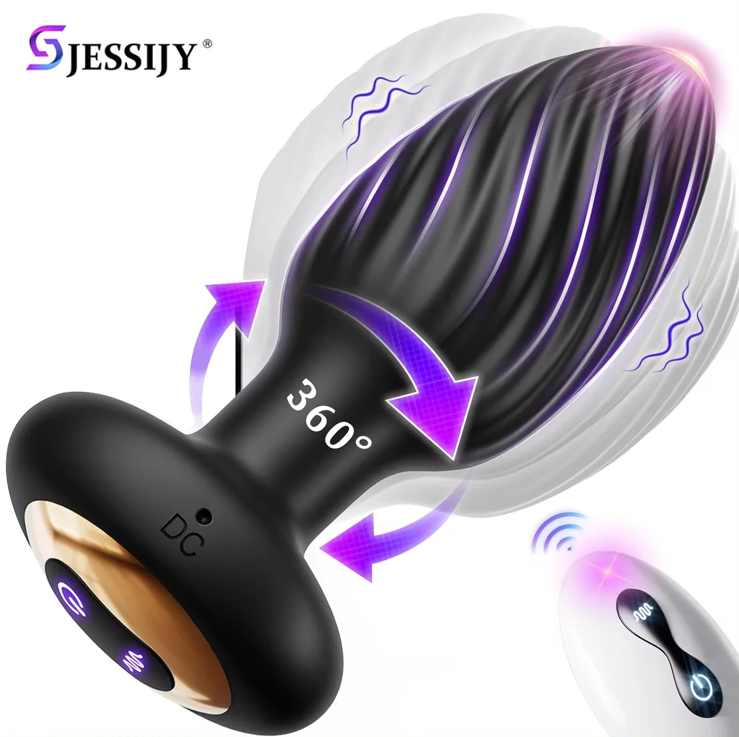 360 Remote Control Rotating Plugue Anal Vibrador Dildo Silicone Prostate Massager Anal Butt Plug Dilator Sex Toys For Women Men 250515