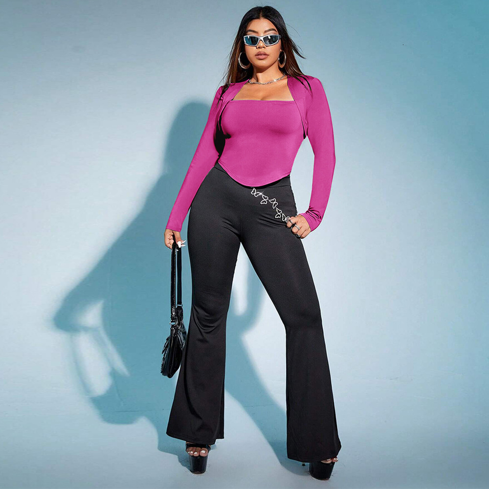 Large Size Womens Clothing Autumn and Winter New Trend Slim Fit and Sexy Spicy Girl Y2k Long Sleeved T-shirt Top