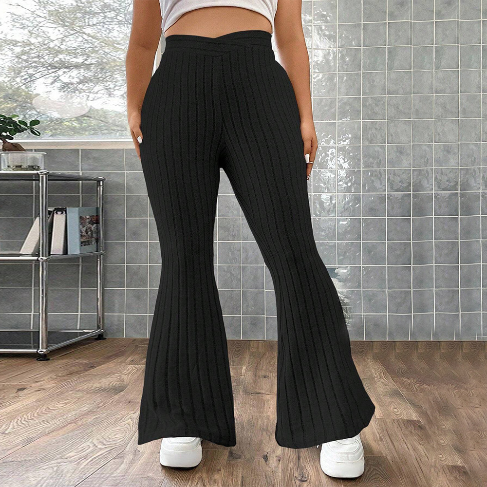 Large Size Womens Simple and Fashionable Casual Pants with Autumn and Winter Drape Showing Slim and Wide Legs Long Pants