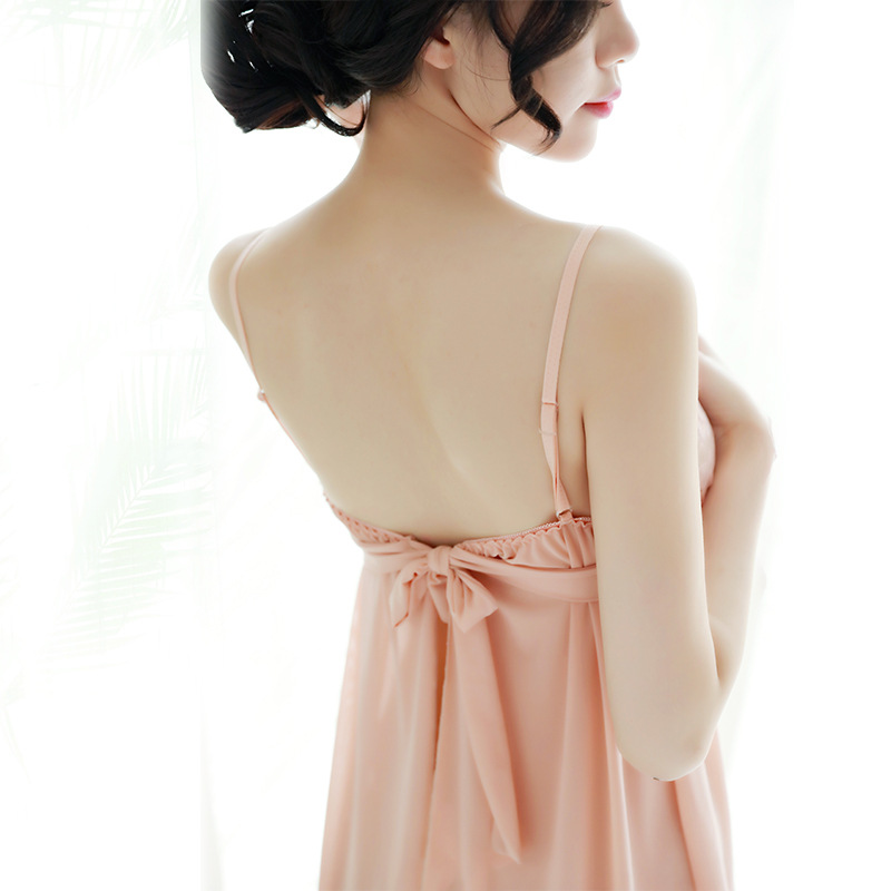 DJ6290 Summer Women's Temptation Set Perspective Sexy Pajamas Hollow Suspender Nightdress