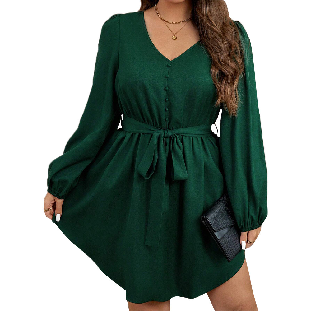 Plus Size Womens Clothing Intellectual Style Dress Autumn and Winter Age Reducing Temperament High Waist Pure Desire Short Skirt
