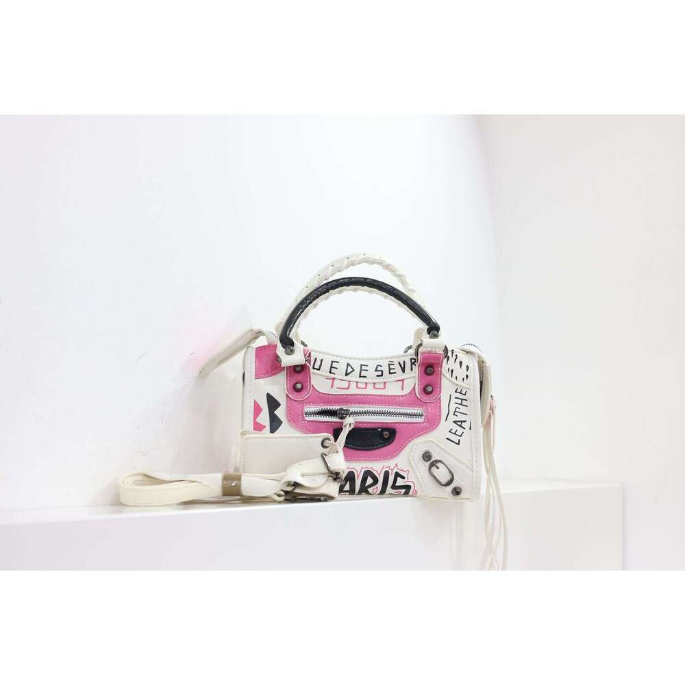 Small niche big female graffiti motorcycle microfiber with PU handbag single shoulder crossbody bag large capacity