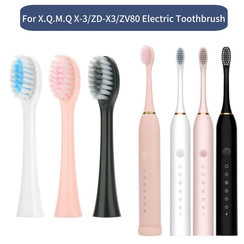 X-3 Toothbrush Replacement Heads For X.Q.M.Q X-3/ZD-X3/ZV80 Sonic Electric Toothbrush Soft DuPont Bristles Nozzles 250516