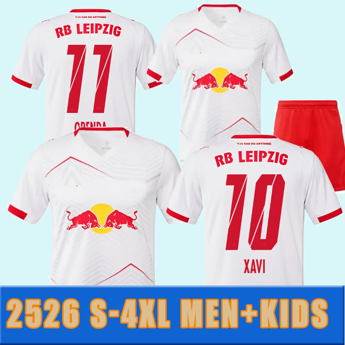 2025 2026 S-4XL LEIPZIGs RBL Home Soccer Jerseys Men Set Kids Kit RB OLMO SECKO OPENDA SCHLAGER BAUMGARTNER HAIDARA 2025 2026 RBL Football Shirt Training