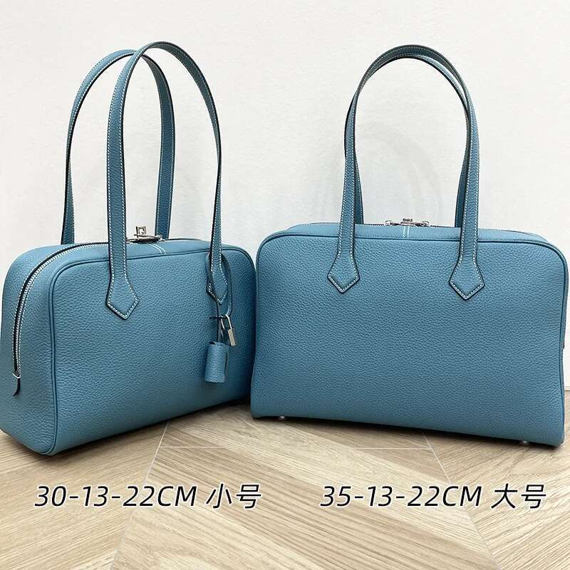 High Quality Designer Bags New High-End First-Layer Cowhide Large-Capacity Boston Commuter Portable Shoulder Underarm Travel Bag Casual Luxury Bag