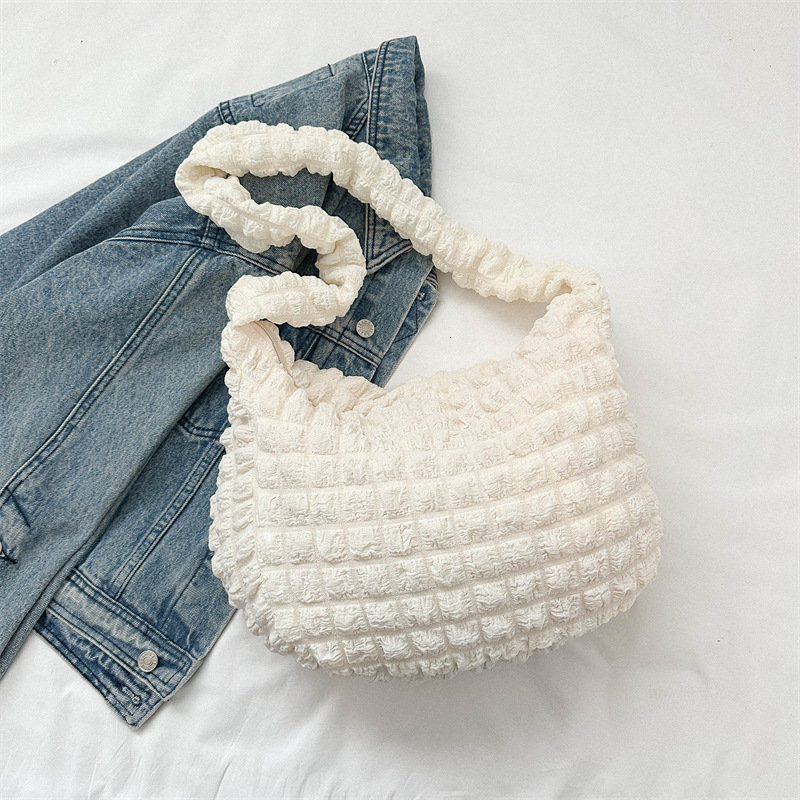 Free Delivery Designer Bag Internet Celebrity High End Crossbody Bubble Gauze Single Shoulder Armpit Autumn Large Capacity Casual Women's Luxury 