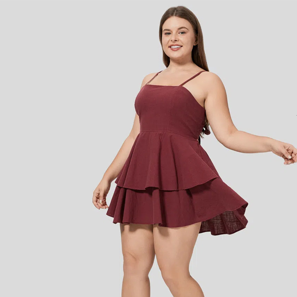 Large Size Womens Spring/summer Open Back Short Skirt Sexy Suspender Dress