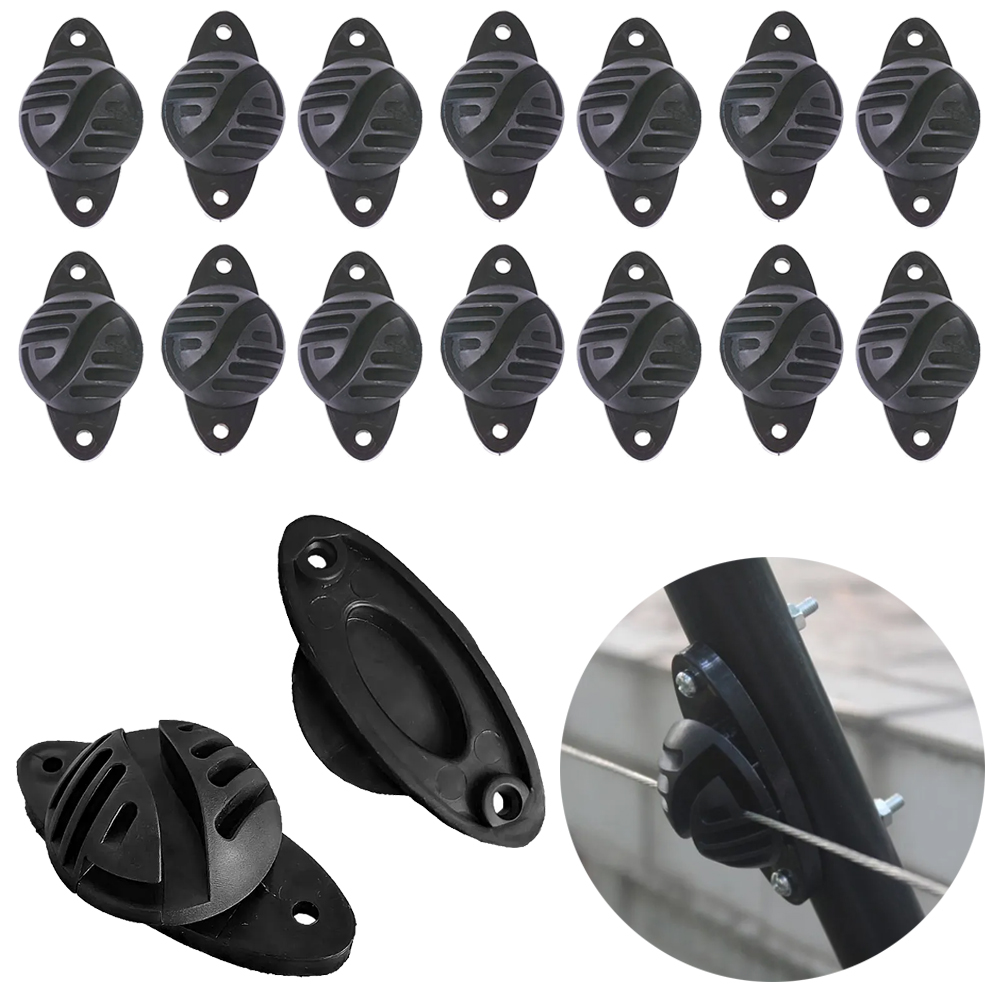 100pcs Black Fence Insulators Electric Fence Wood Post Claw Insulators Accessories Nail-On Polywire insulator
