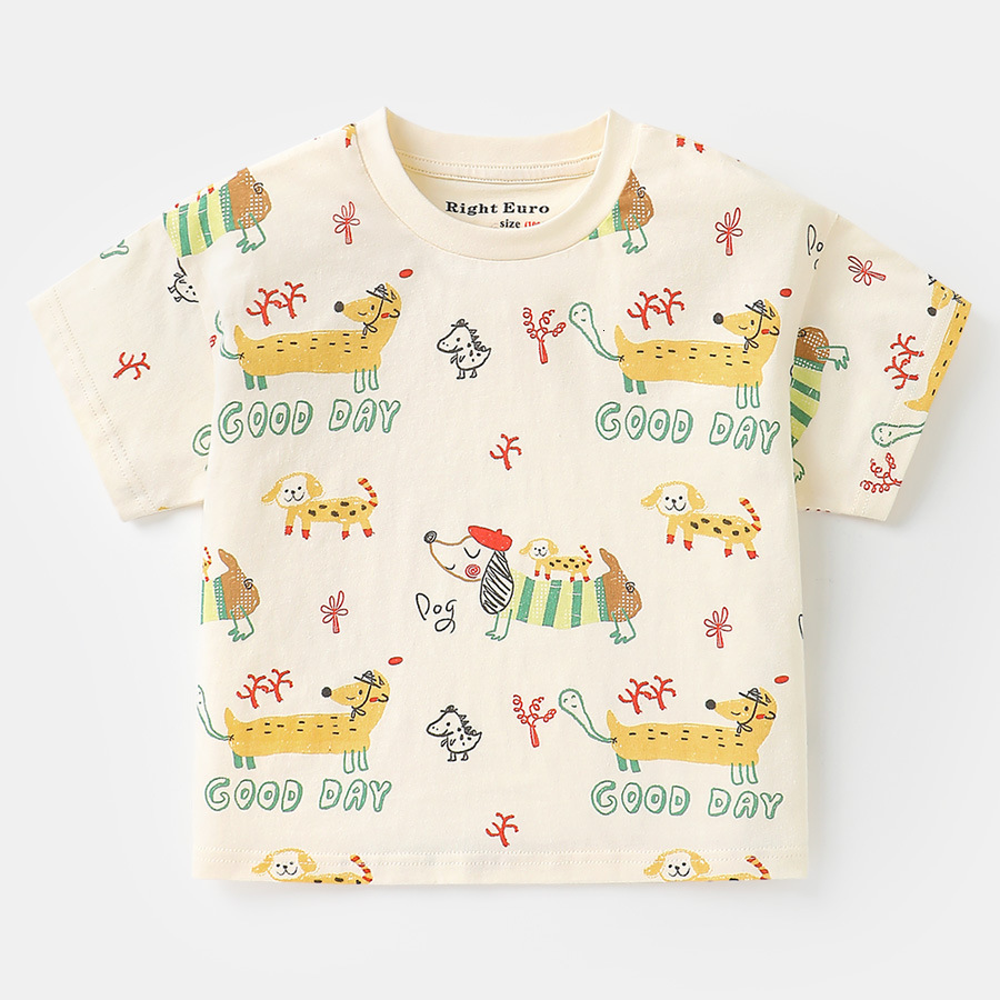Boys antibacterial cotton short-sleeved T-shirt for summer children clothing for toddlers baby clothes 230426
