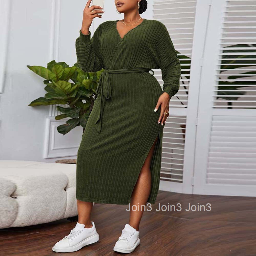 Oversized Womens V-neck Lantern Sleeve Dress with Elegant Autumn and Winter Temperament A-line Mid Length Skirt
