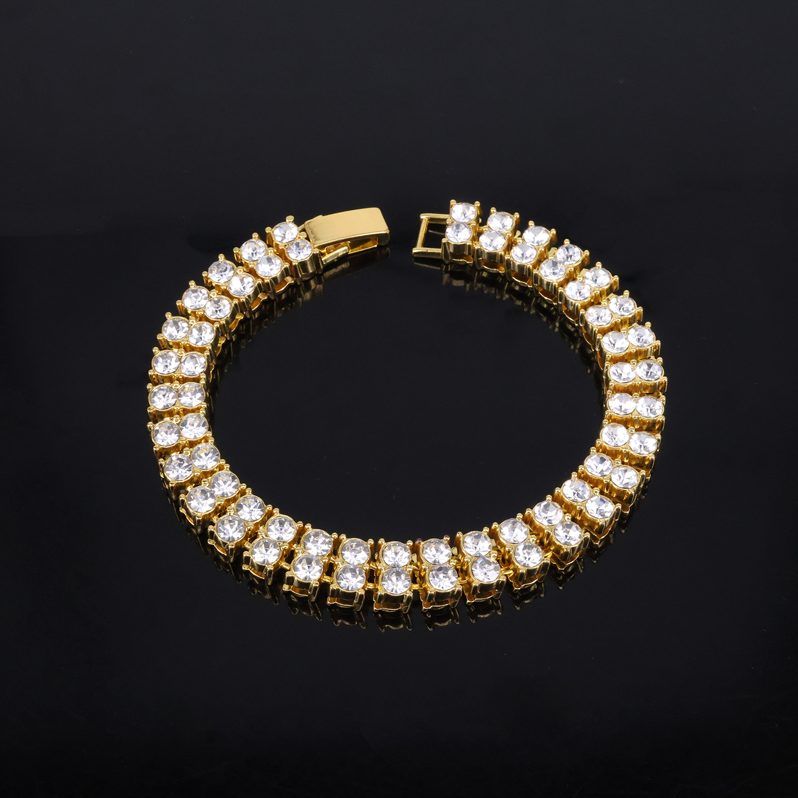TEMU Hot Selling 10mm Diamond-Studded Alloy Cuban Link Chain for Men, Stylish Rapper Hip Hop Necklace