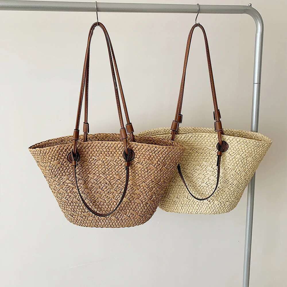 Women Fashion Shoulder Large Capacity Simple Woven Handbag Tote Clutch Bags Chic Hobo Bag for Party Vacation