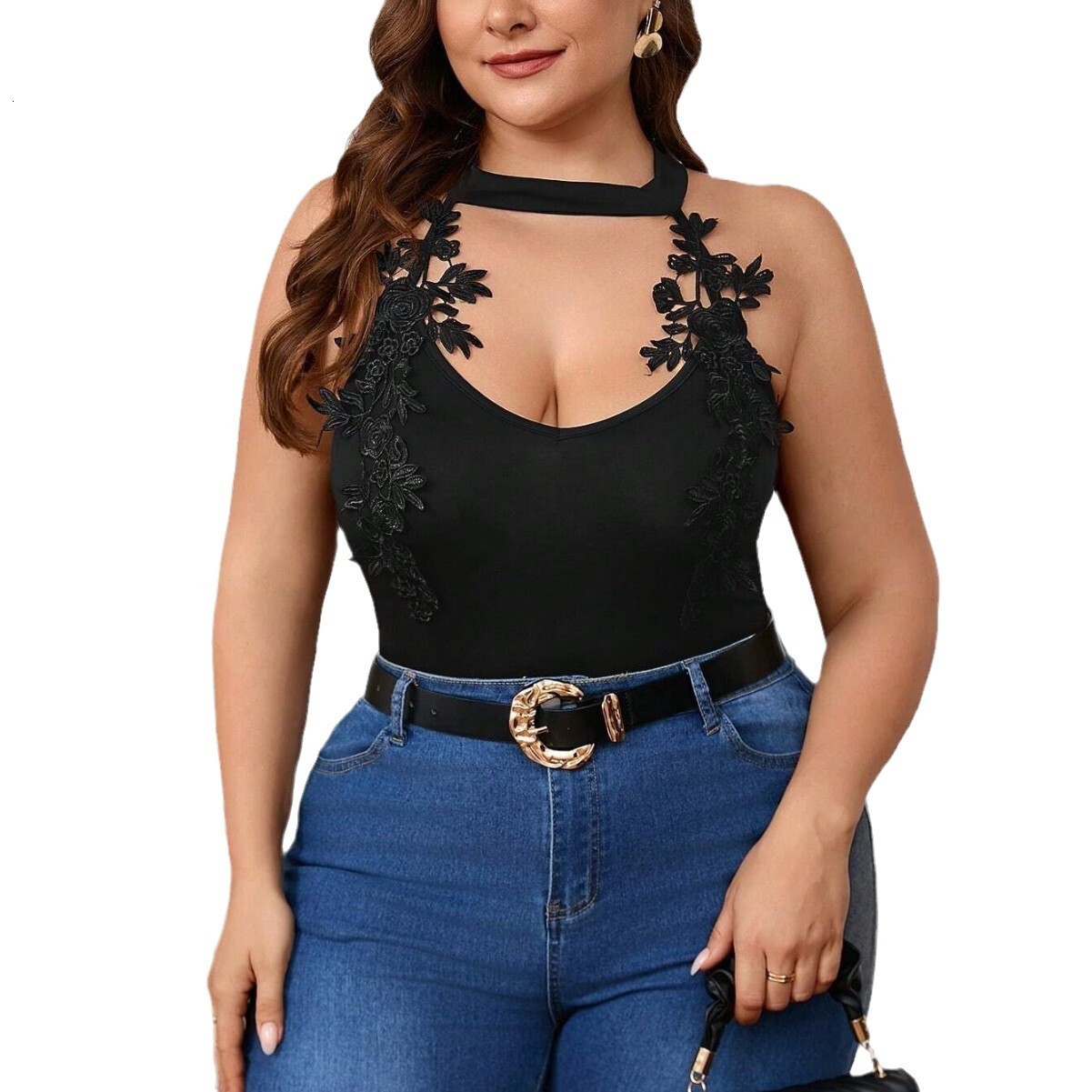 Womens Fashion Sexy Jumpsuit 2025 Spring/summer New Lace Jacquard Design Jumpsuit