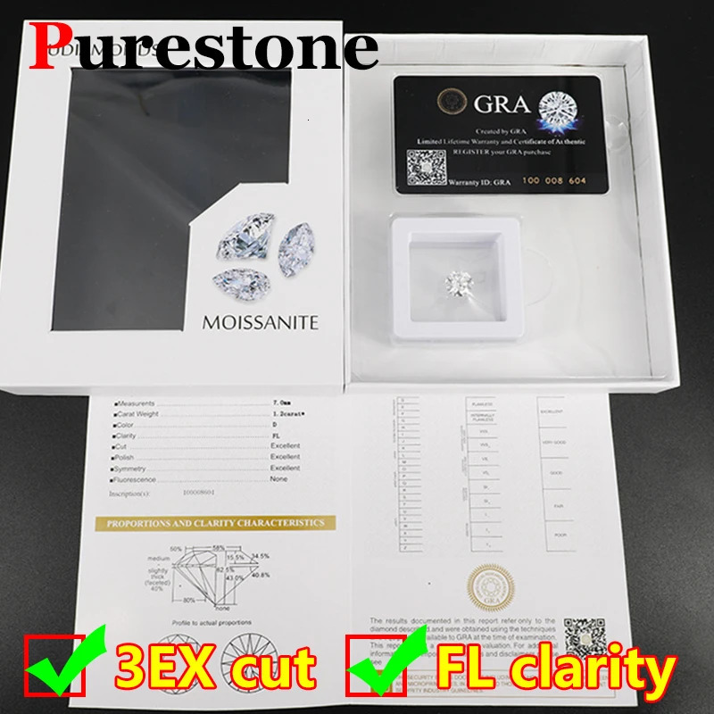 3EX FL Clarity 0.7mm-30CT Gift Box D Color Loose Stone Wholesale GRA Loose Diamond Jewerly 250516