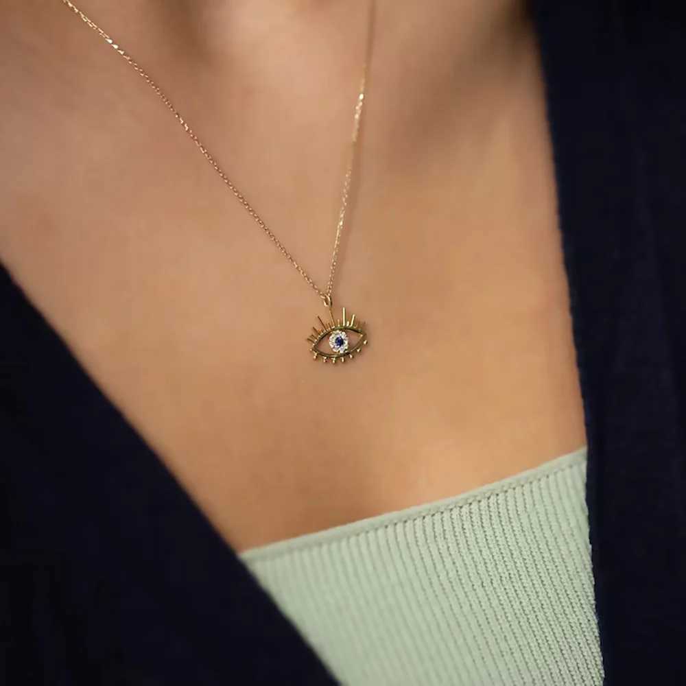 Fashion Hamsa Zircon Blue Evil Eye Pendant Necklaces for Wen Turkish Eye Necklace Party Jewelry Lucky Gift X250516