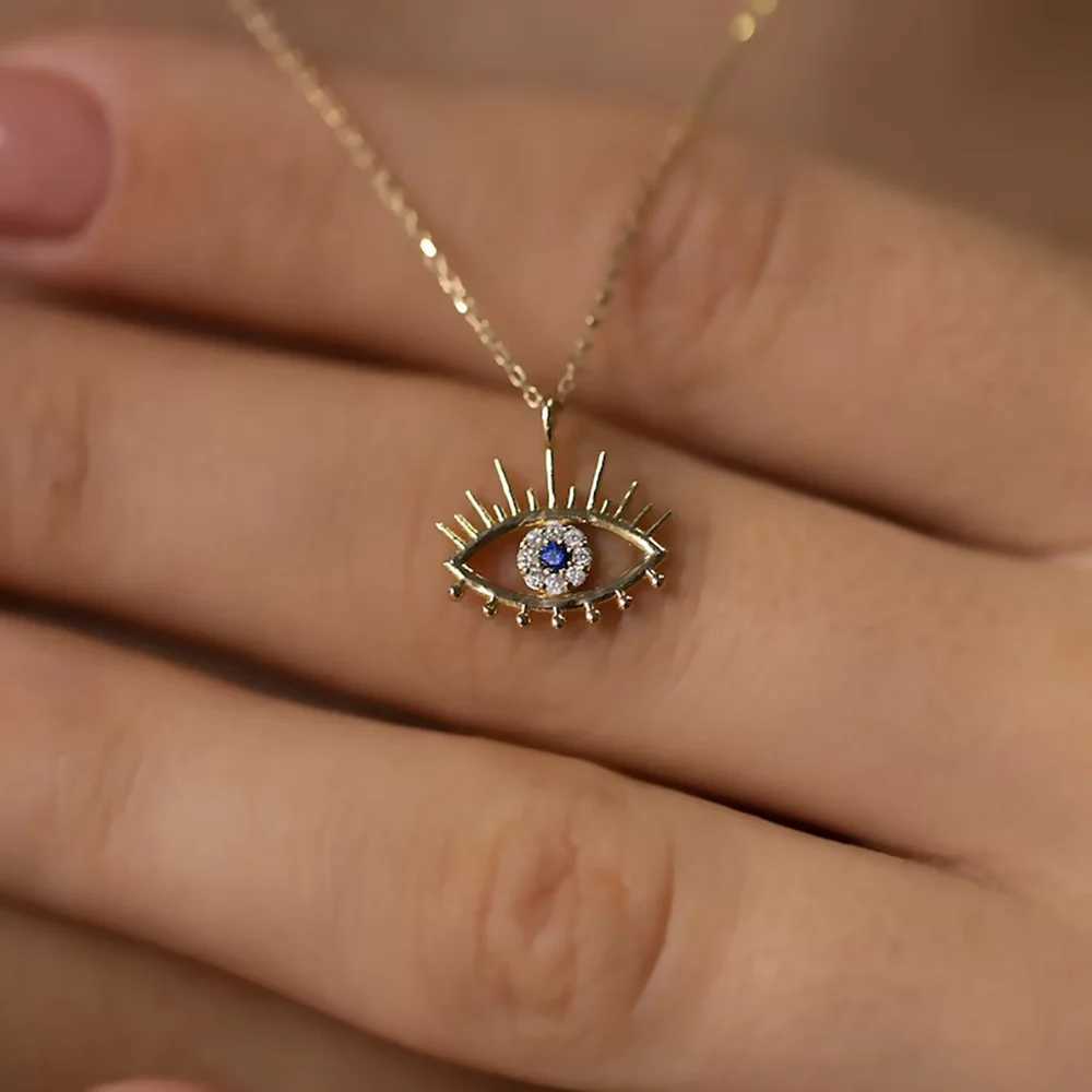 Fashion Hamsa Zircon Blue Evil Eye Pendant Necklaces for Wen Turkish Eye Necklace Party Jewelry Lucky Gift X250516
