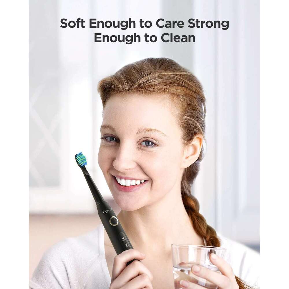 Fairywill Sonic Electric Toothbrush FW-507 set USB Charge Toothbrushes case for Adult with tooth brush Heads 5 Mode Smart Time