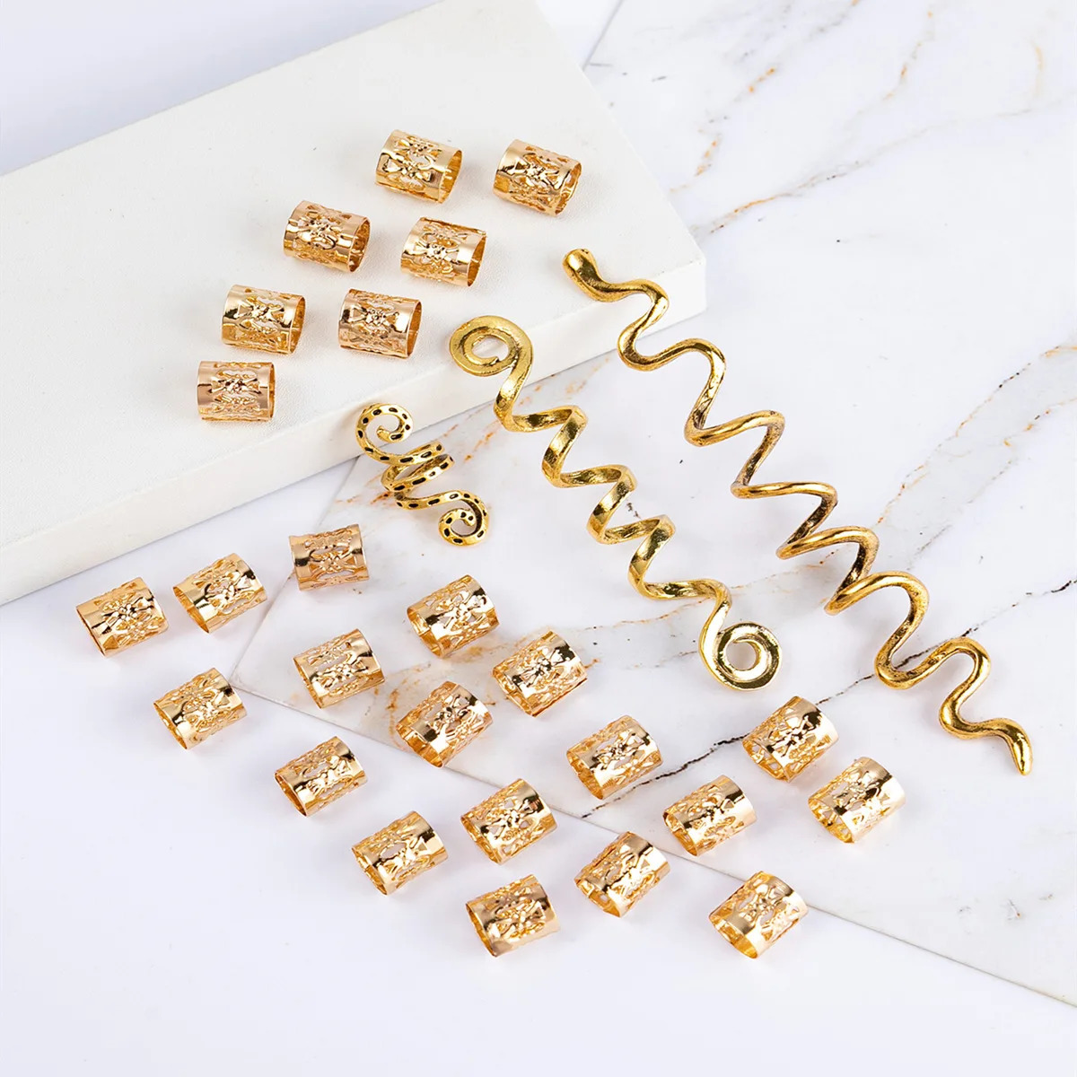 28PCS European and American Viking Celtic knot retro ethnic style spiral snake shaped dirty braid hair clip accessories 250515