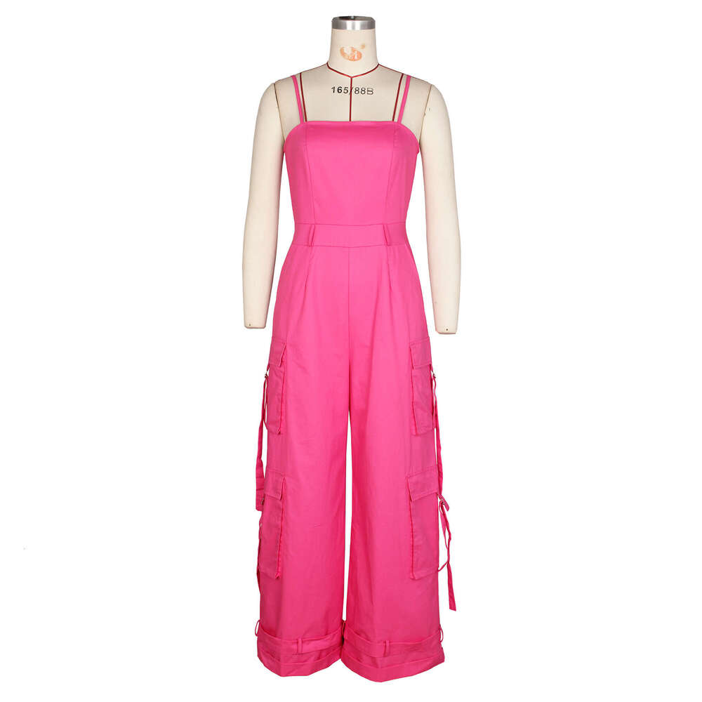 Wide Leg Jumpsuit New Women S Sexy Strapless Multi Pocket Work Suit Wide Leg Jumpsuit