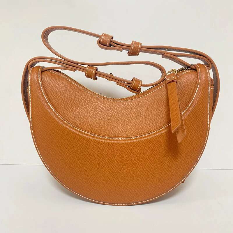 2025 New Fashion Women Storage Casual Outdoor Retro Ladies Crescent-shaped Luxurious Design PU Leather Crossbody Bag