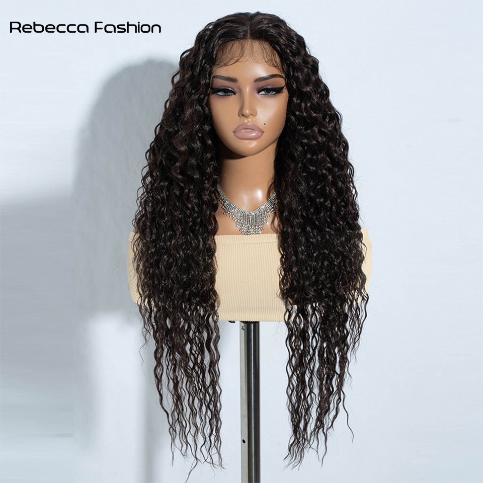 Rebecca Fashion 30 Inch Synthetic Kinky Curly Wigs Omber Blonde Lace Wig High Temperature Fiber Hair For Black Women Cosplay