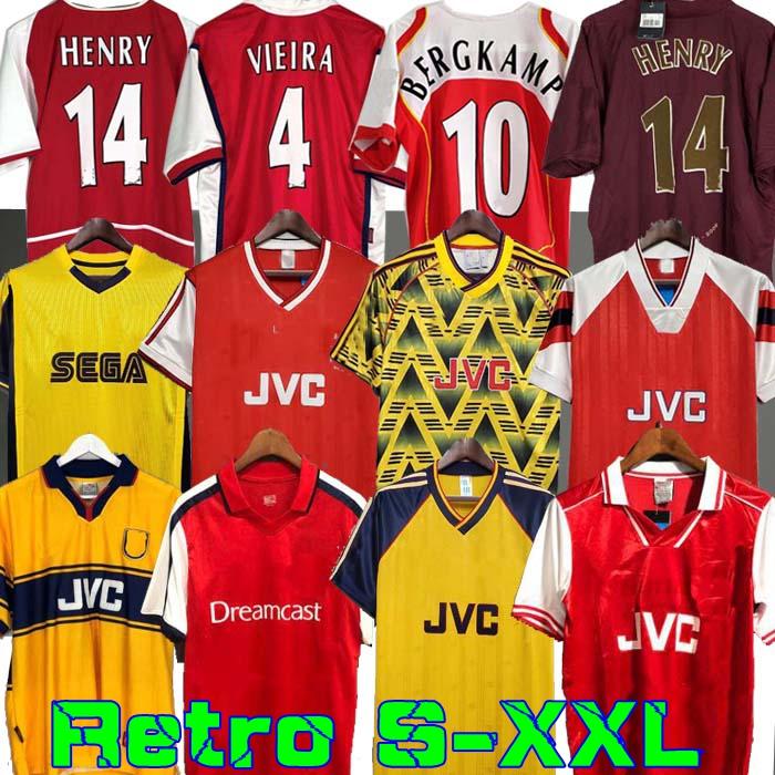 Retro Aarsenal Gunners HENRY Soccer Jerseys HIGHBURY PIRES REYES 02 03 05 06 92 93 94 95 96 98 99 BERGKAMP ADAMS Persie Galla V. PERSIE 88 89 90 Vintage Classic FOOTBALL
