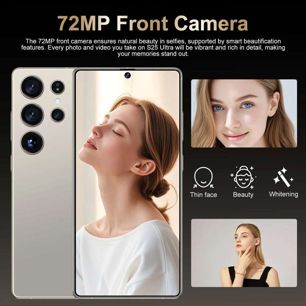 2025 hot S25 Ultra 7.3 Inch Full Screen 16G+1Tb 8800Mah Smartphone 5G 48+72Mp Mobile Phones Global Version 4G/5G Dual Sim