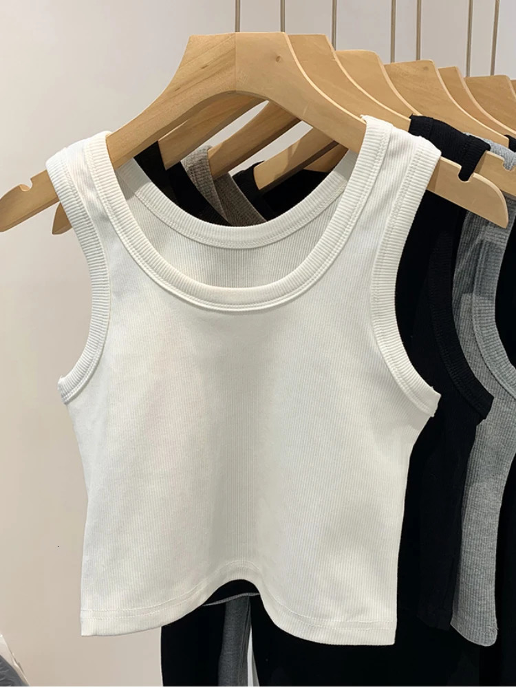 2025 Womens Soft Top Summer Tight Sexy Tank Knitted Bottom Sleeveless 250506