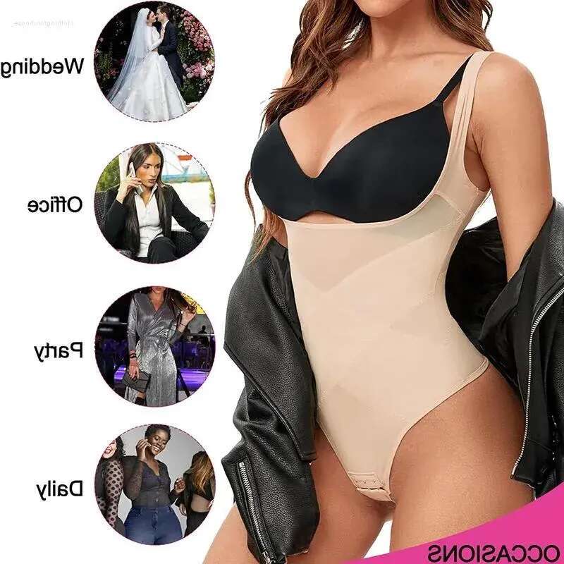 Women's Shapers Womens Shapewear Bodysuit Thong Tummy Control BuLifter Body Shaper Seamless Waist Trainer Corset X-shaped Stoh Girdles designer b