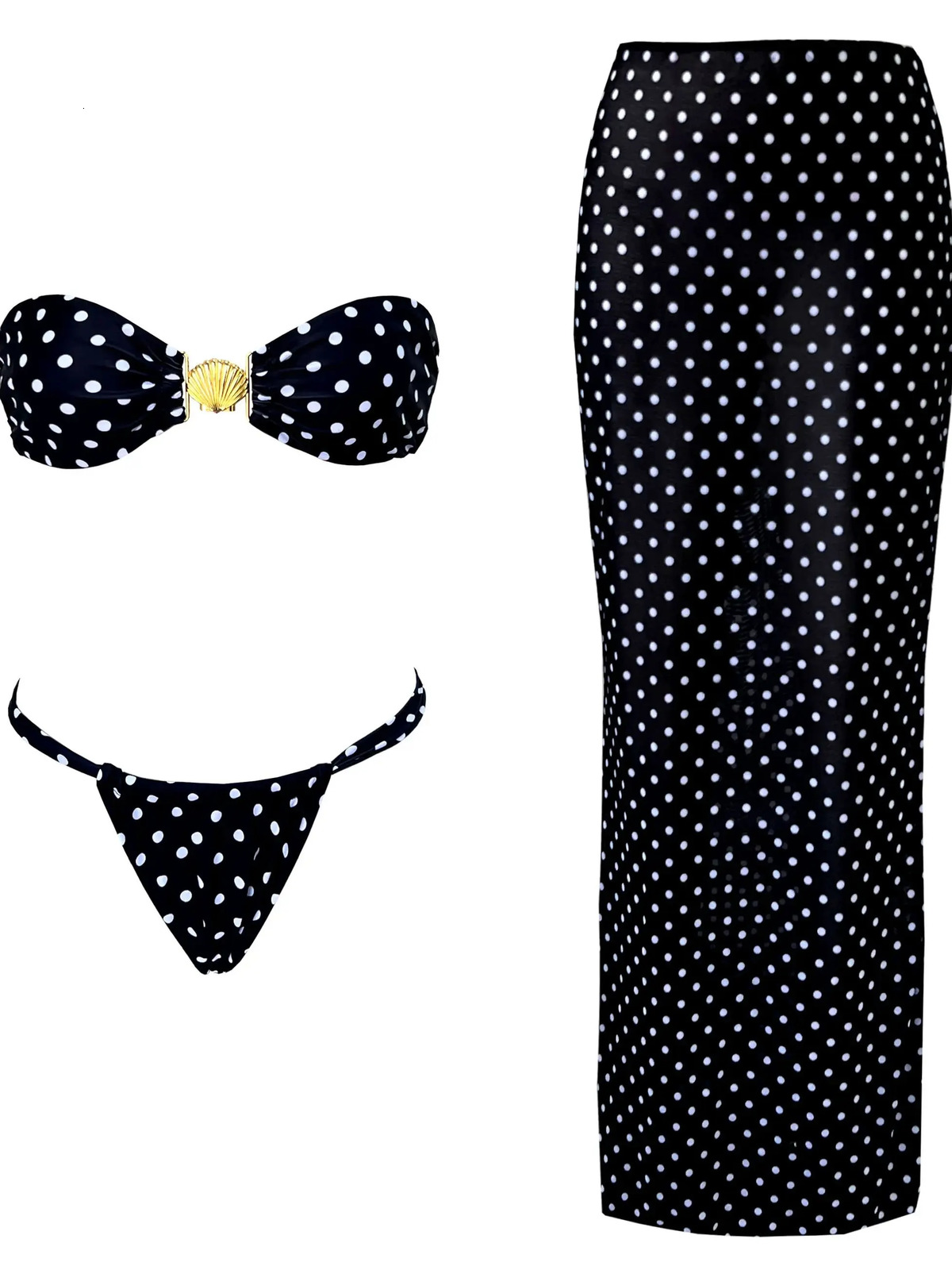 Bikini Swimsuit with Skirt Bandage Swimwear Women Brazilian Bikini 3 Pics Bathing Suit A Line Skirt Summer Female 250515