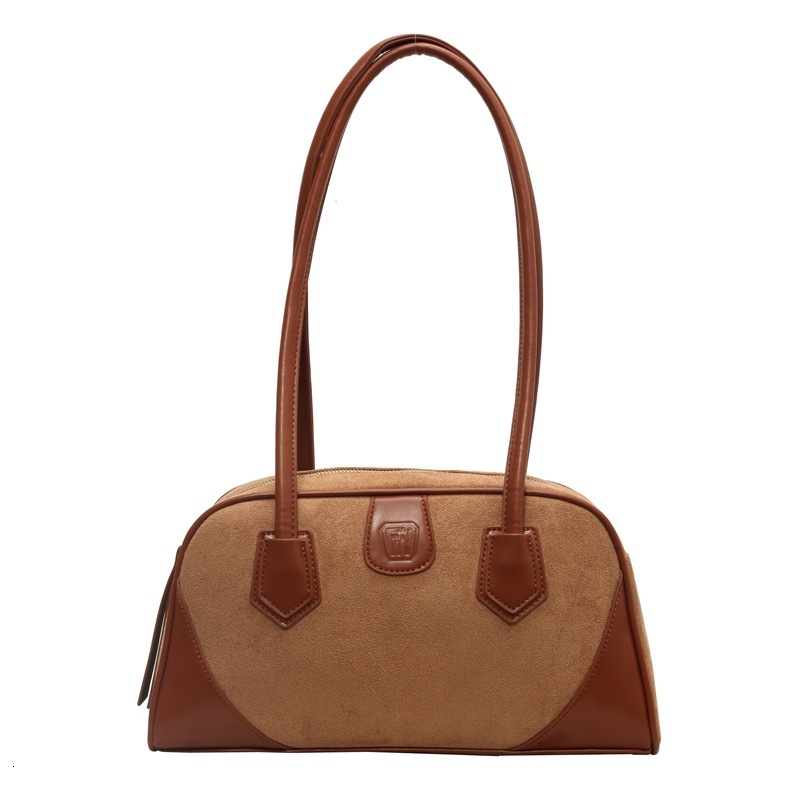 2025S designer women new high beauty splicing shoulder Boston bag versatile and niche pillow bag
