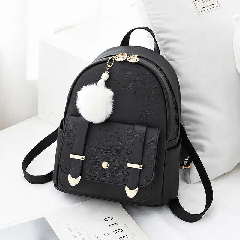 Female PU Small Teenage Girls Fashion Leisure Zipper Shoulder Bag Knapsack High-capacity Women Mini School Backpack