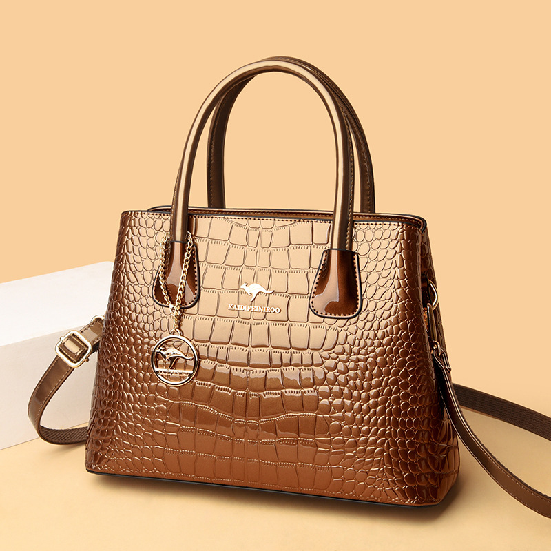 Free shipping 2025 Hot Sale Croc-Pattern Shoulder Bag - Shiny Designer Handbag for Women