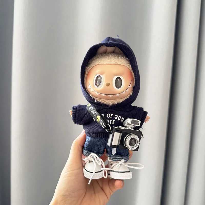 Labubu 17cm Clothes II Idol Dolls Sitting Par The Monster Outfit Accessories Clothing DIY Kids Gift Hoodie And Jeans EM03A Z250516