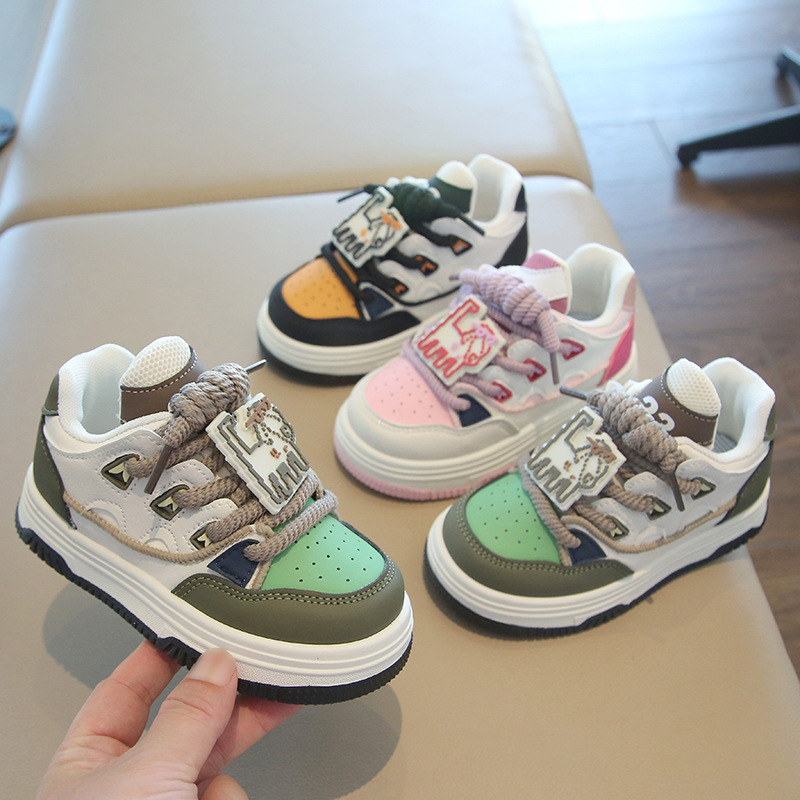 Toddler's Fashion Cartoon Casual Sports Shoes Kid's School Running Walkfashion Sneakers Child Trendy Board Shoes Sizes 5.5C-1Y W0659