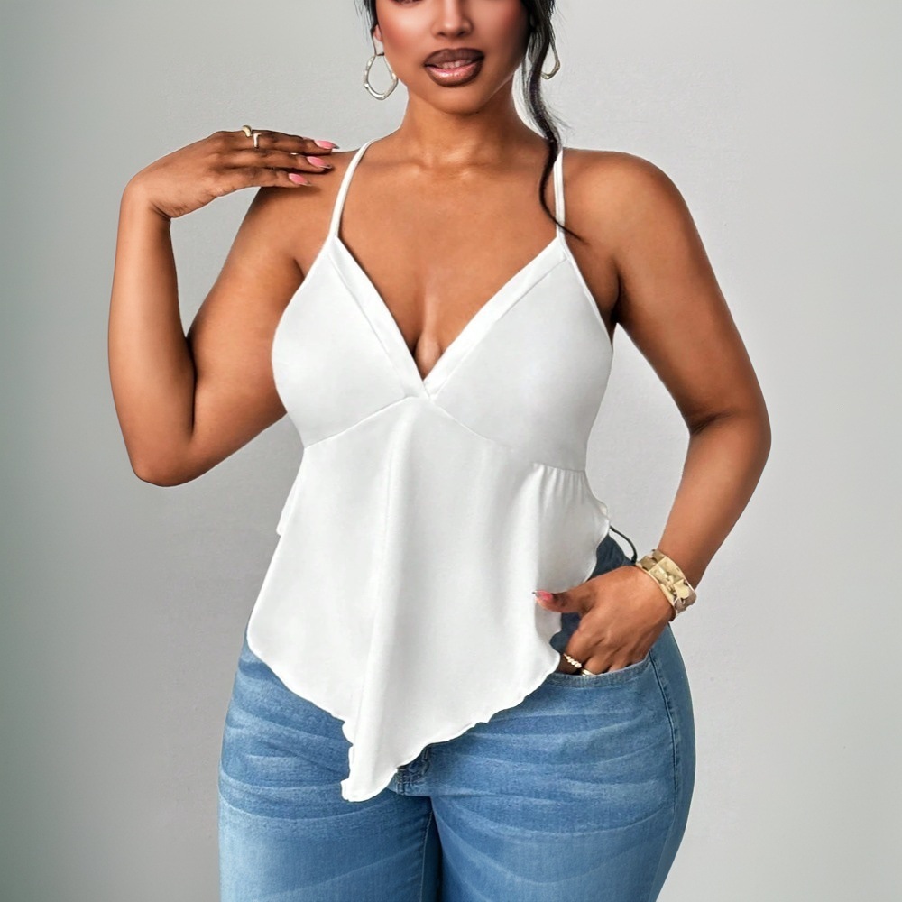 Large Size Womens Sexy Camisole Vest Summer New Item Backless Design Sleeveless Top
