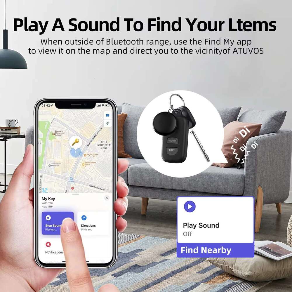 MFi Certified Smart Gps tracker Bluetooth Air Tag Finder for Wallet Keys and Personal Items