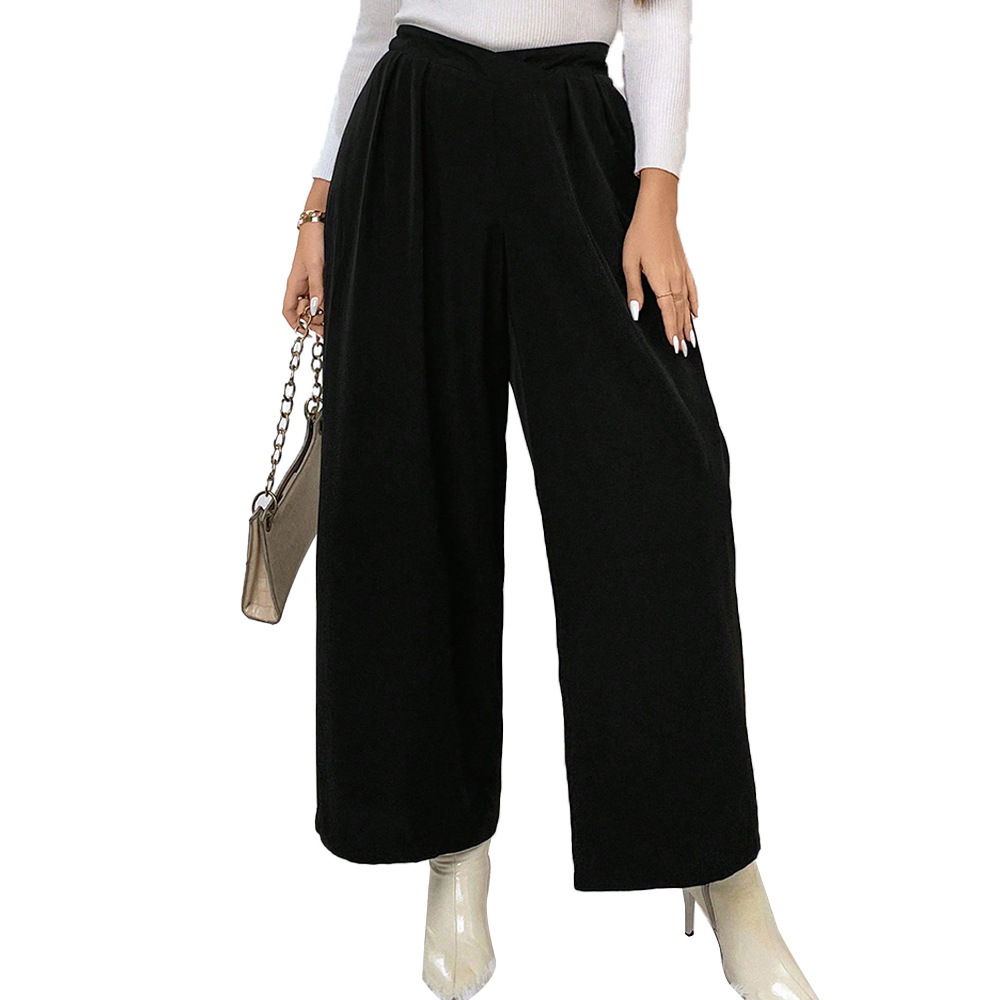 Oversized Womens Elastic Waisted High Waisted Wide Leg Pants with a Stylish and Casual Design Straight Leg Slimming Pants