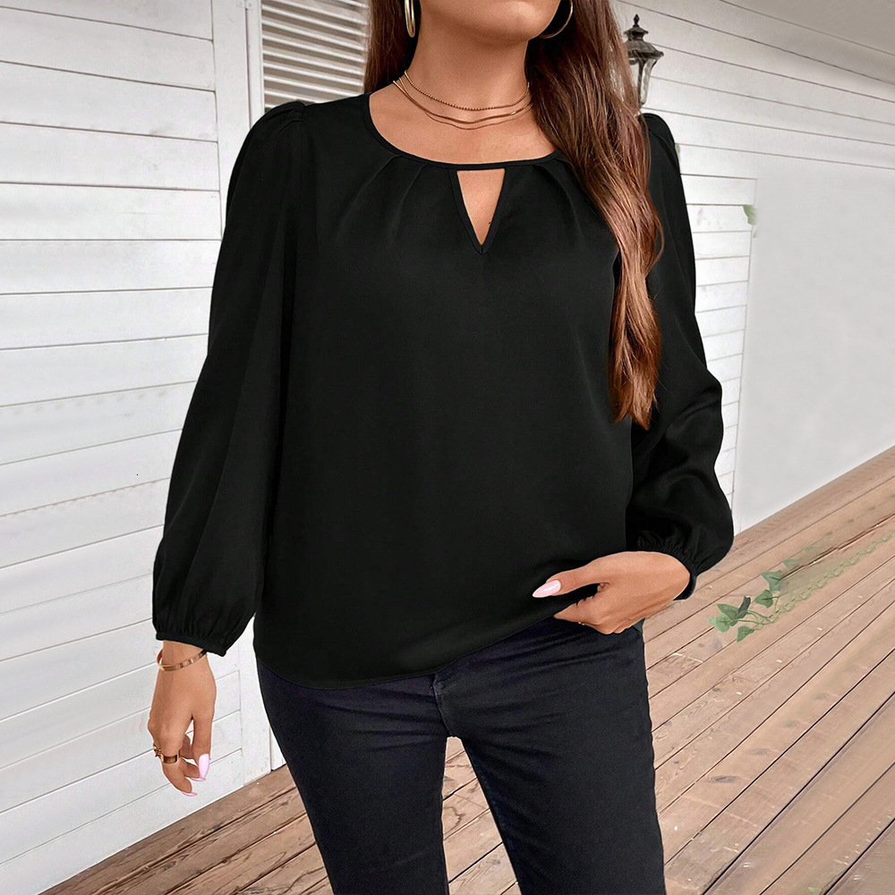 Large Size Womens Simple and Elegant Style T-shirt Autumn and Winter High-end Fashion Anti-aging Long Sleeved Top