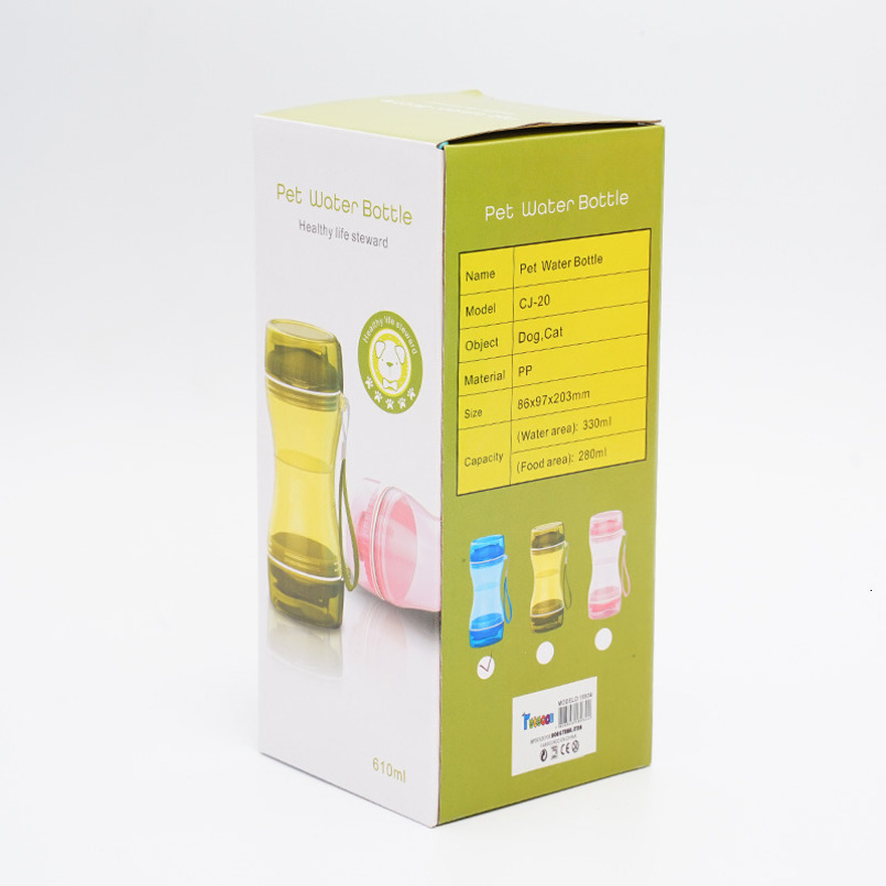 Outdoor Pet Kettle Bottle For Dogs, Non Wetting Mouth, Accompanying Food Cup, Supplies, Water Dispenser