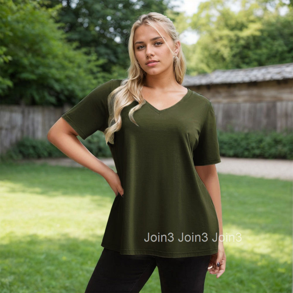 2025 Plus Size Womens Simple Style T-shirt for Spring and Summer New Versatile Casual Loose and Slimming Top